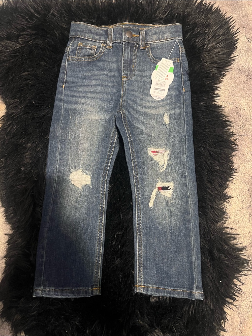 wonder nation Dark Blue Denim Jeans with Gold Stitching